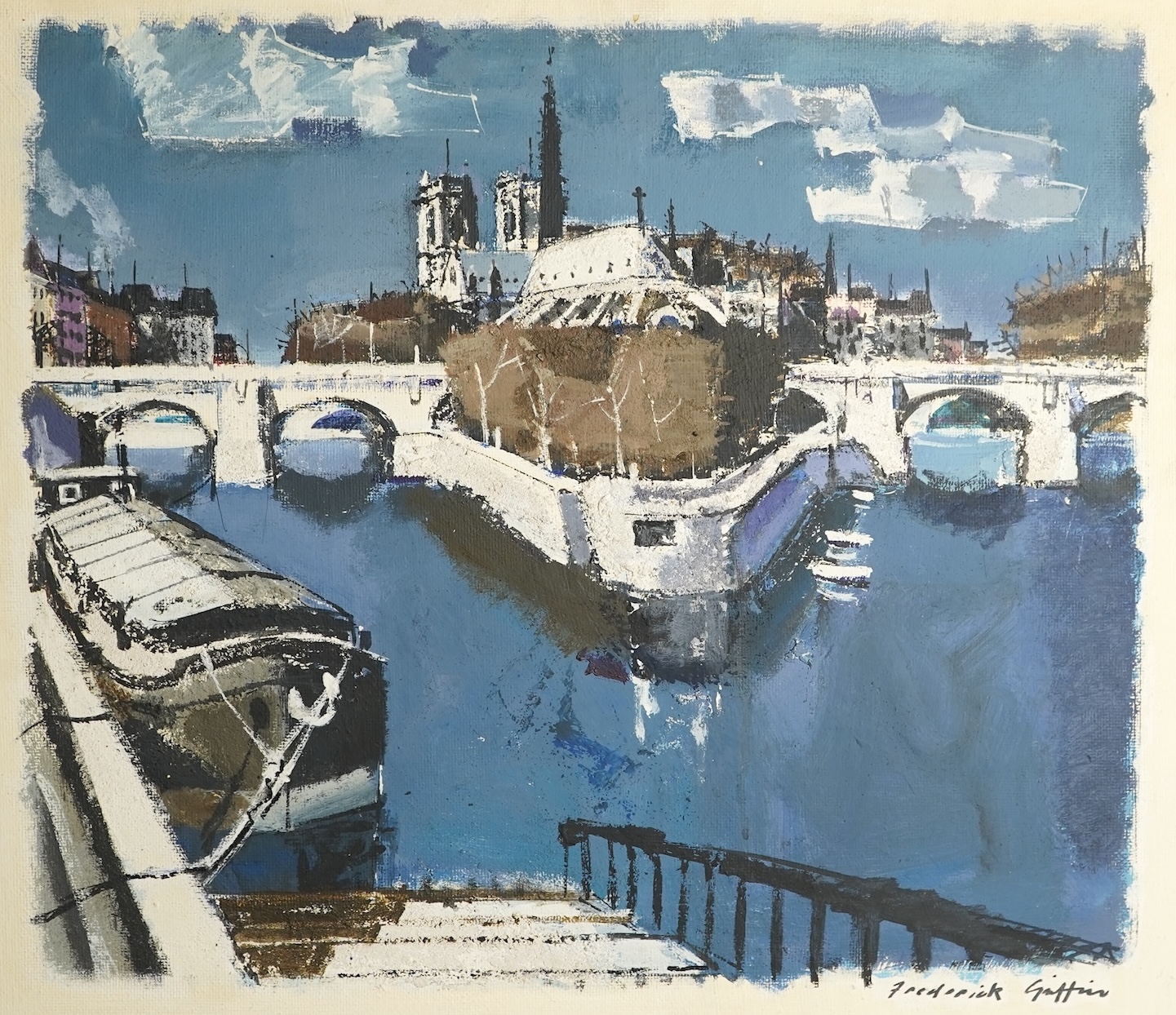 Frederick Griffin, (1906-1976), 'Notre Dame from the South Bank, Paris'